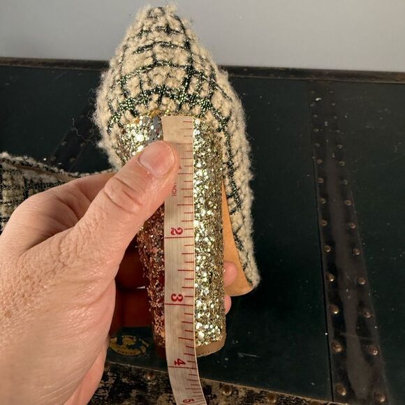 J. Crew Collection Tweed Pumps With Gold Sequins Block Heels Size 9 - Picture 5 of 5